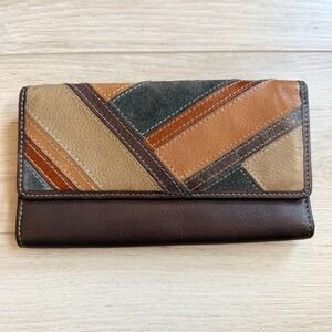 Fossil Women's‎ Vintage Patchwork Leather Trifold Wallet